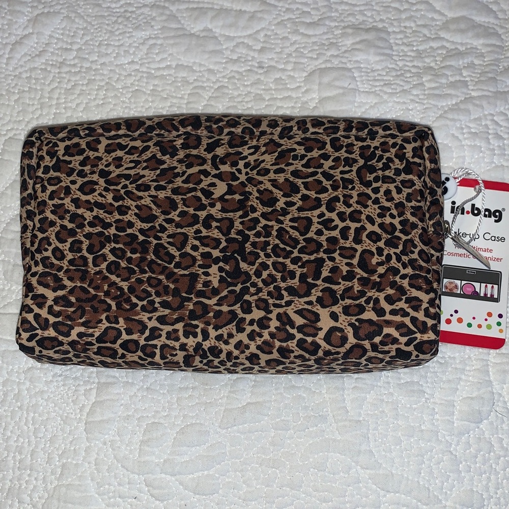 In•Bag Make-Up Case, Animal Print & Clear Front, 4 Compartments, Zip Top, NWT - Picture 3 of 9